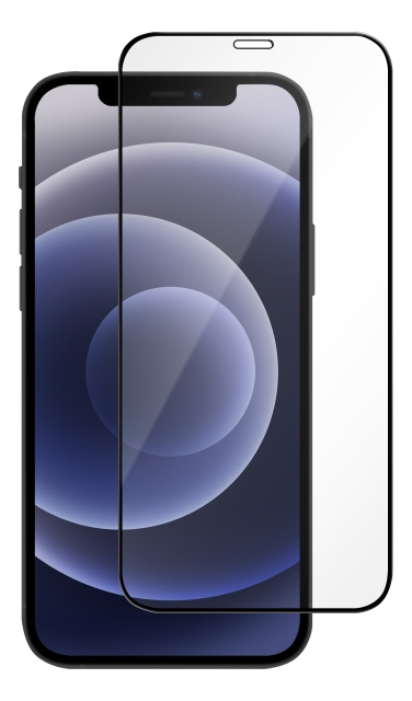 Essentials iPhone 12 mini, Tempererat glas, Svart