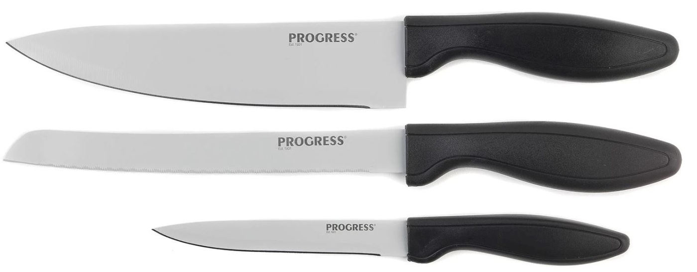 Progress Knivset med kockkniv, brödkniv och allround-kniv