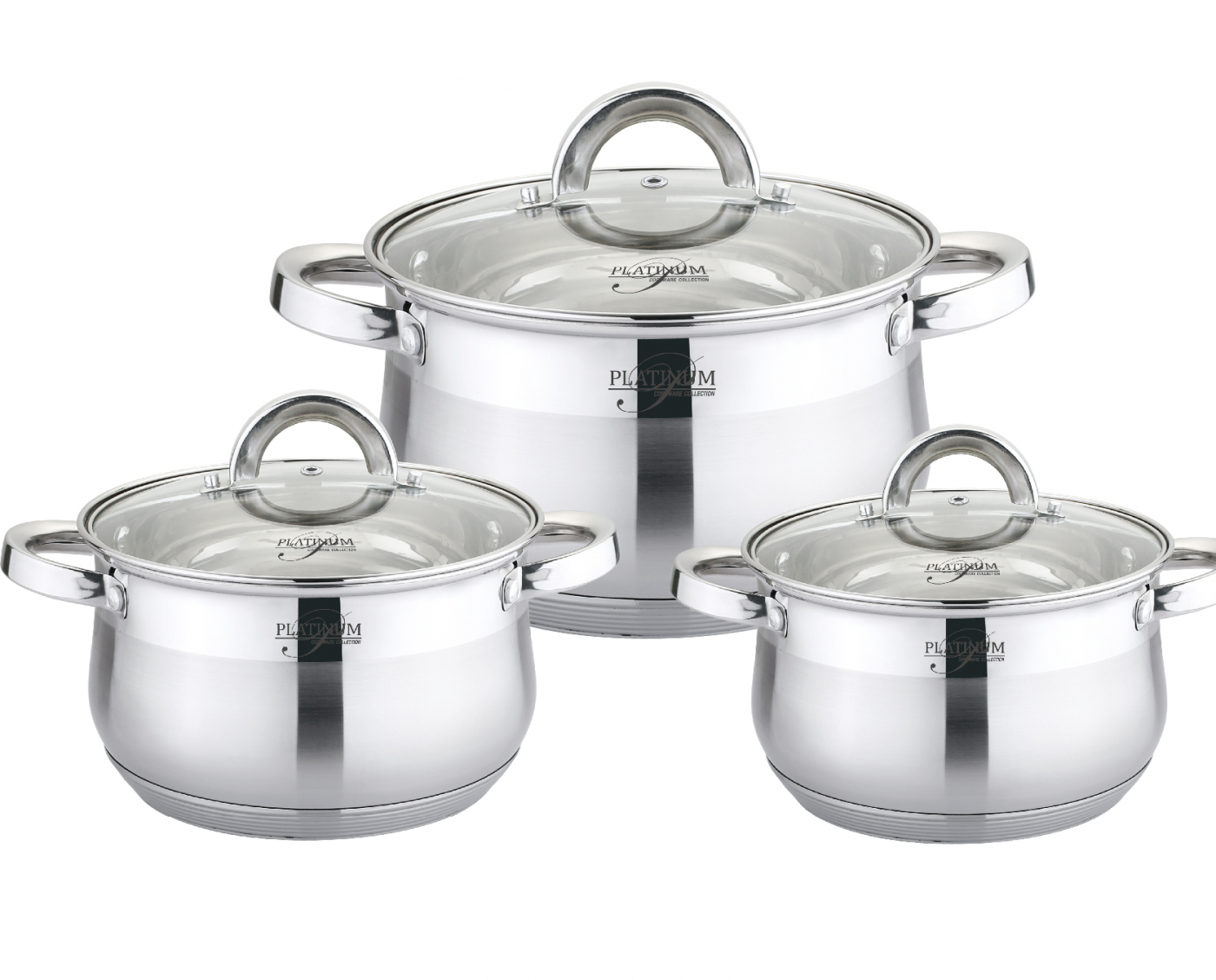 Platinum Cookware Collection 6 delar kastrullset i rostfritt stål