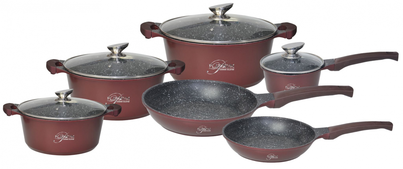 Platinum Cookware Collection Köksset i 10 delar, Röd