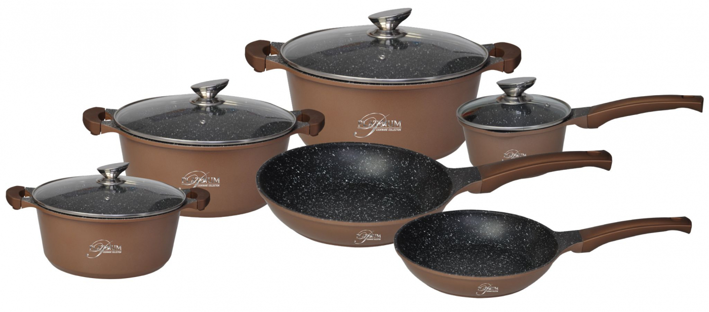 Platinum Cookware Collection Köksset i 10 delar, Brun