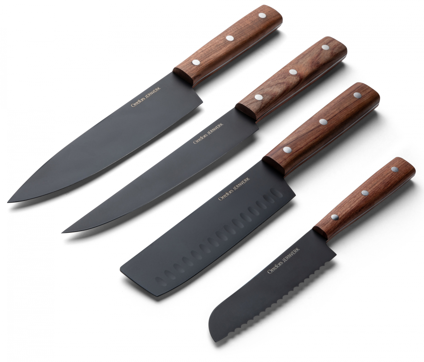 Orrefors Jernverk, Knivset Askträ, 4-Pack