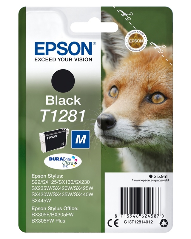 Epson Fox Enpack svart T1281 DURABrite Ultra-bläck