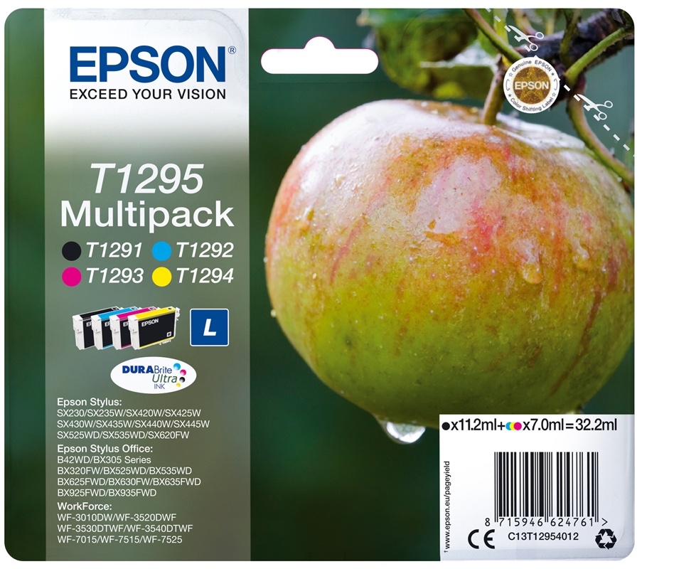 Epson Apple Flerpack 4 färger T1295 DURABrite Ultra-bläck