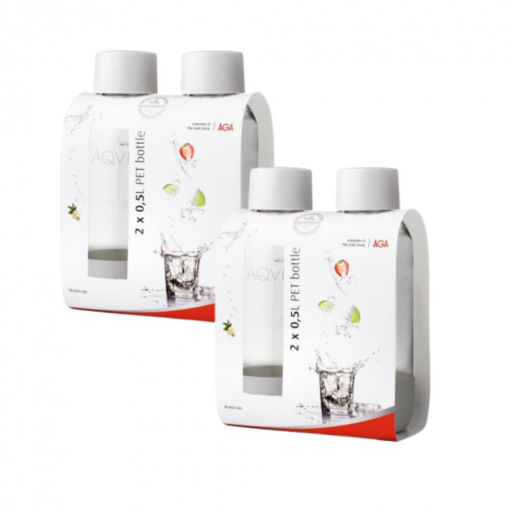 4-pack AGA AQVIA "on-the-go" 0,5L, PET-flaska (Vit) BF 2025