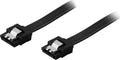 DELTACO SATA-kabel, SATA 6Gb/s, lås-clips, rak-rak, 0,3m, svart (SATA-1000)