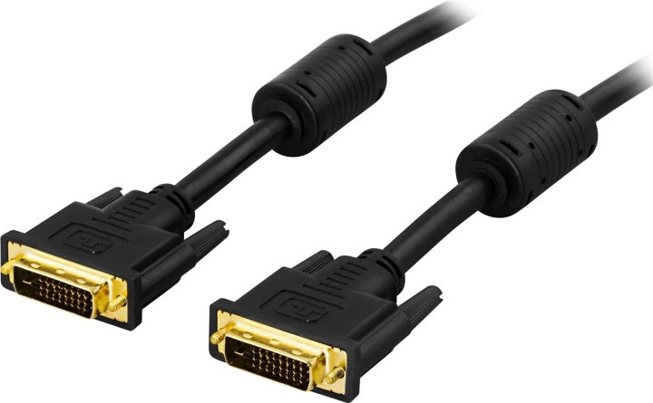 DELTACO DVI monitorkabel Dual Link, DVI-D ha - ha 10m (DVI-600D)
