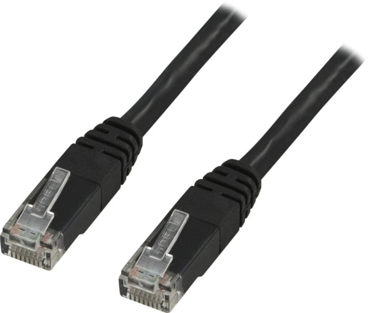 DELTACO U/UTP Cat5e patchkabel 1m, svart (S1-TP)