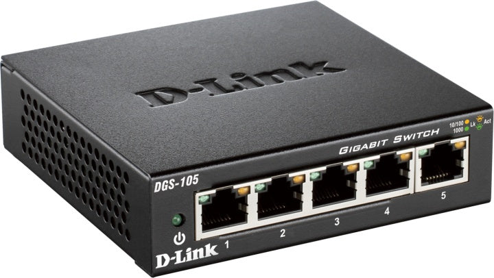 D-Link 5-port 10/100/1000 Gigabit Switch (DGS-105) Preowned - Grade A