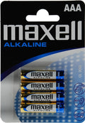 Maxell batterier, AAA (LR03), Alkaline, 1,5V, 4-pack