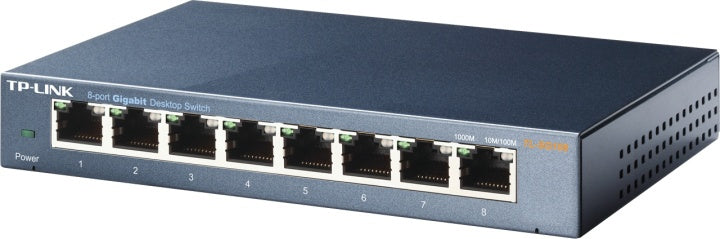 TP-LINK, nätverksswitch 8-ports Gigabit (TL-SG108) Preowned Grade B