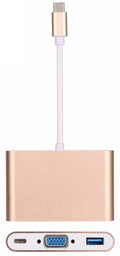 USB-C - VGA, Multiport Adapter, Guld