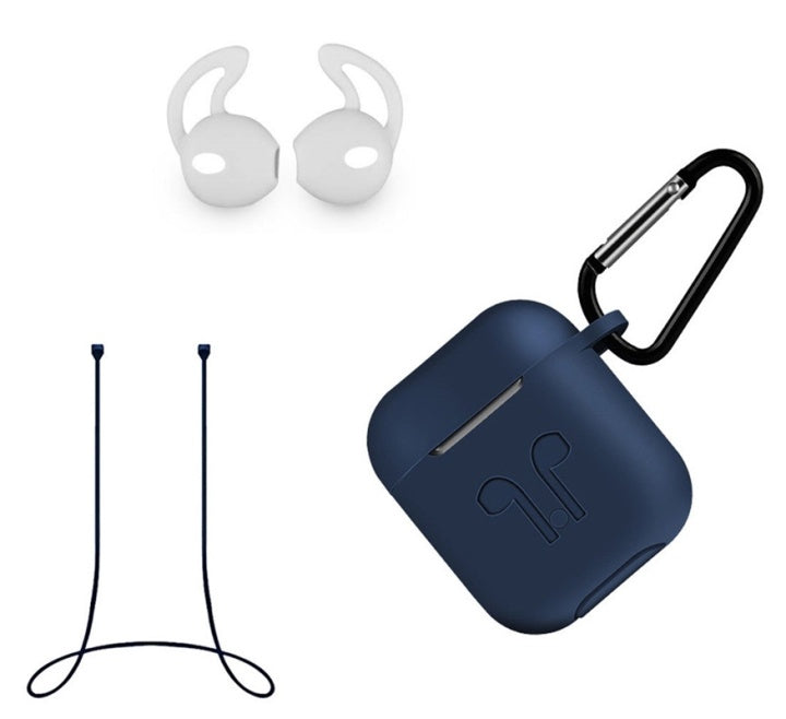Silikonkit med fodral, hörlursband, öronsnäckor och karbinhake för AirPods 1/2