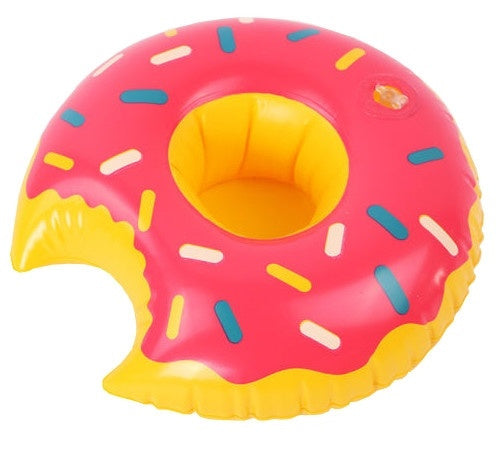 Uppblåsbar Mugghållare - Jordgubbsdonut