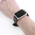 Klockarmband i läderimitation för Apple Watch 42/44/45 mm, mörkbrun