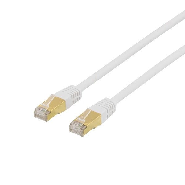 Deltaco S/FTP Cat7 patchkabel 15m LSZH (halogenfri), vit (STP-715V)