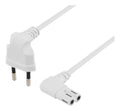 DELTACO ojordad apparatkabel, 0,5m, CEE 7/16 - IEC 60320 C7, vit
