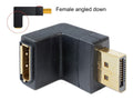DeLOCK adapter, DisplayPort hona till DisplayPort hane, vinklad, svart