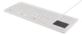 DELTACO tangentbord i silikon, touchpad, IP68, 105 + 12 media, vit