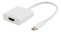 DELTACO USB-C till HDMI adapter, 4096x2160 30Hz, vit