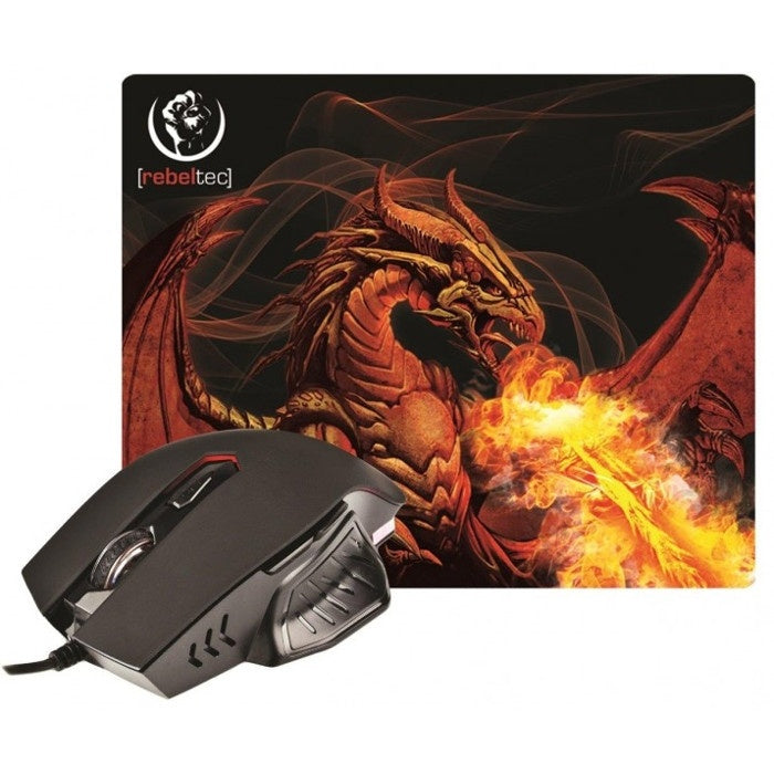 Rebeltec Red Dragon set med mus + musmatta