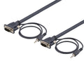 DELTACO monitorkabel HD15ha-ha, 1m, 1920x1200 i 60Hz, med 3,5mm lj
