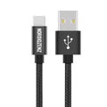 NORDIQZENZ USB-C Textilkabel, 20cm, Svart