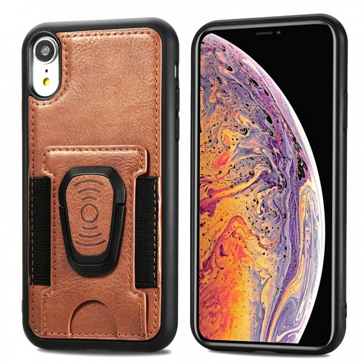 Mobilskal med ringhållare till iPhone 12/12 Pro, Brun