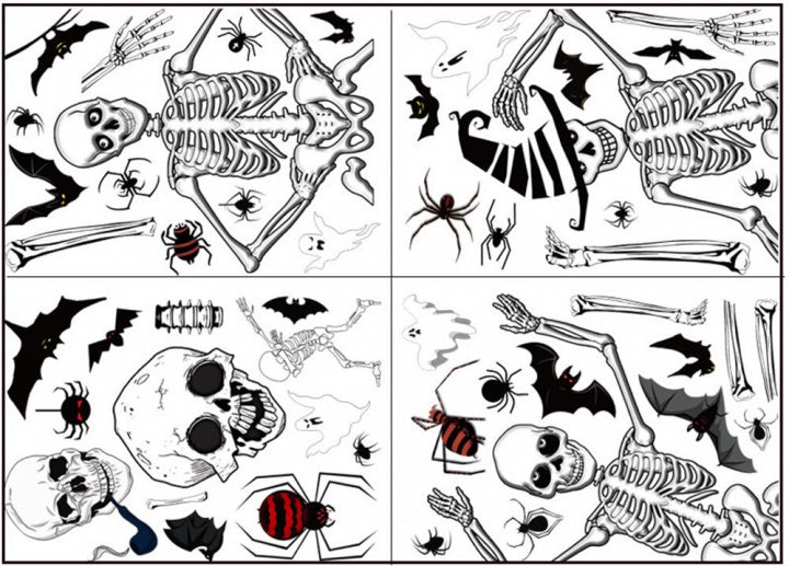 Väggdekorationer med halloweenmotiv, Döskallar , 35x25
