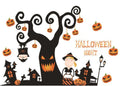 Väggdekoration med halloweenmotiv, Läskigt träd 60x90cm