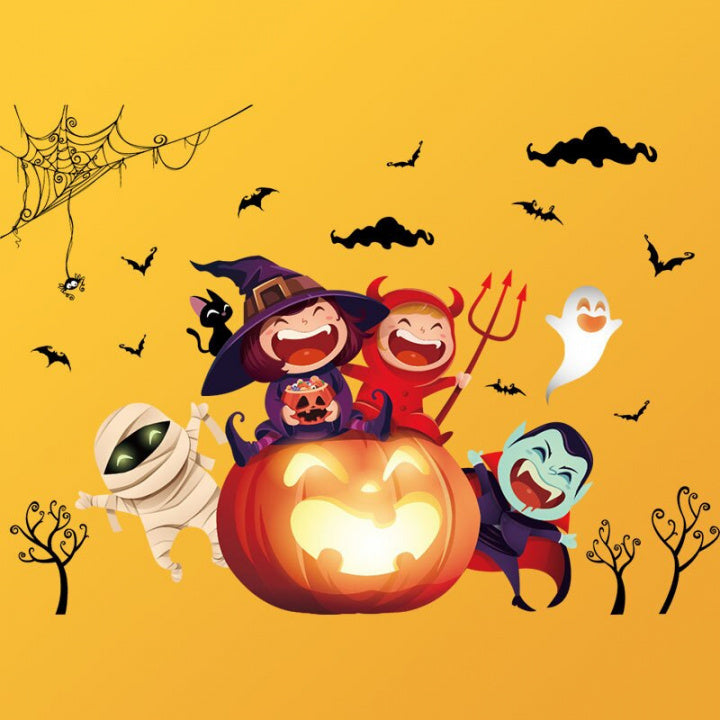 Väggdekoration med halloweenmotiv, Pumpafest 60x90cm