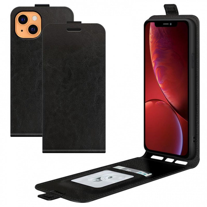Flipfodral i PU-läder för iPhone 13 Mini, Svart