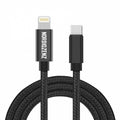 NORDIQZENZ USB-C till Lightning Textilkabel, 3m, Svart