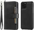 Plånboksfodral i PU-läder med kortfack till iPhone 15 Pro Max, Svart