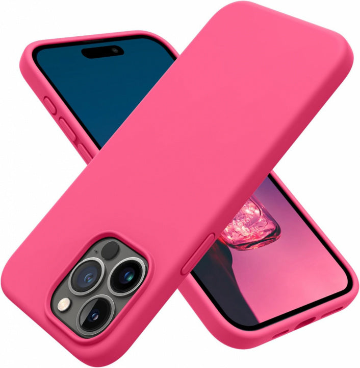 Silikonskal till iPhone 15, Hallonrosa