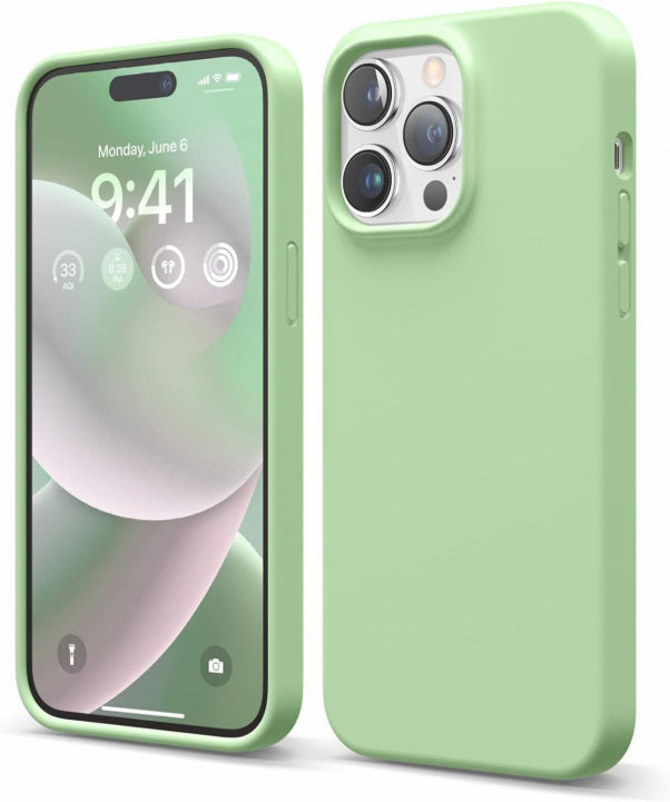 Silikonskal till iPhone 15 Pro, Ljusgrön