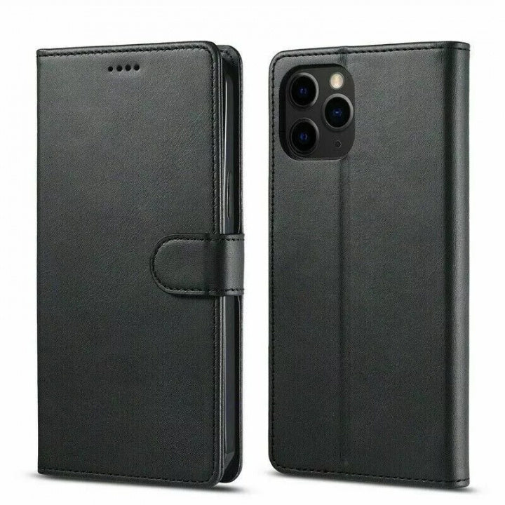 Plånboksfodral i läderimitation med kortfack till iPhone 16 Pro Max, Svart