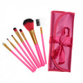 Professionella skonsamma sminkborstar, 7-pack, rosa