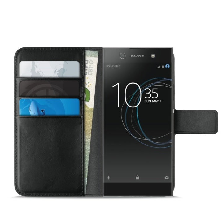 Puro Sony Xperia XA1, Plånboksfodral Milano, Svart