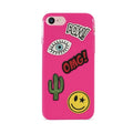 Puro Skal till iPhone SE/8/7, Patch Mania, 5st dekaler, Anpassningsbart, Rosa