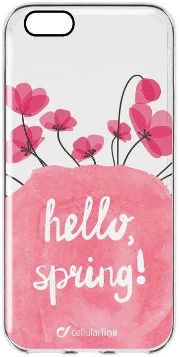 Cellularline Bloom, TPU skal iPhone 6/6S, Transparant med blommor