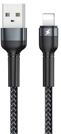 Remax flätad USB-A-kabel kompatibel med Lightning, 2,4 A, 1 m