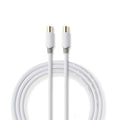 Nedis Koaxialkabel | IEC (Koax) Hane | IEC (Koax) Hona | Guldplaterad | 100 dB | 75 Ohm | Dubbelskärmad | 2.00 m | Rund | PVC | Vit | Låda