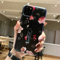 Skal med fingerhållare blommor för iPhone 12/12 Pro