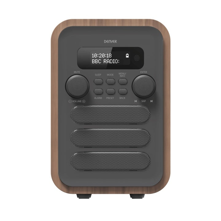 Denver Radio FM DAB+ Bluetooth DAB-48GR Trä/Grafitgrå