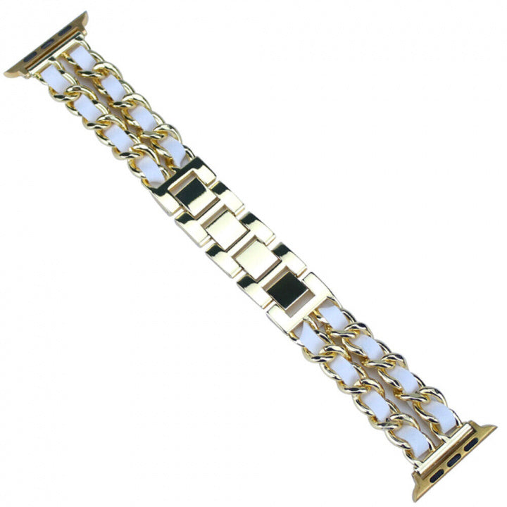 Stilrent Metallarmband till Apple Watch 38/40/41mm, Guld/vit