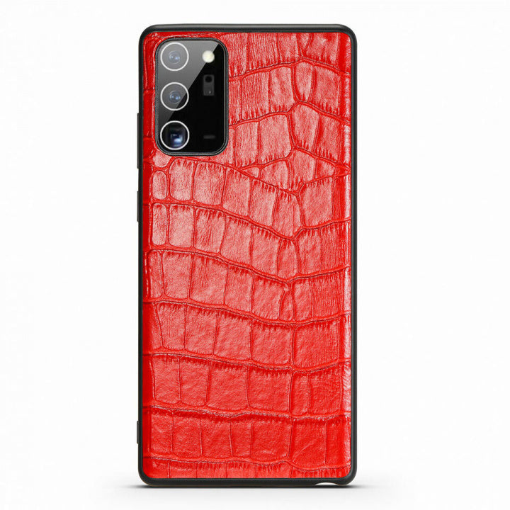 Skal i läder till Samsung Note 20, Röd