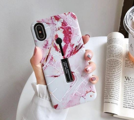 Skal med fingerhållare, rosa för iPhone 11 Pro Max