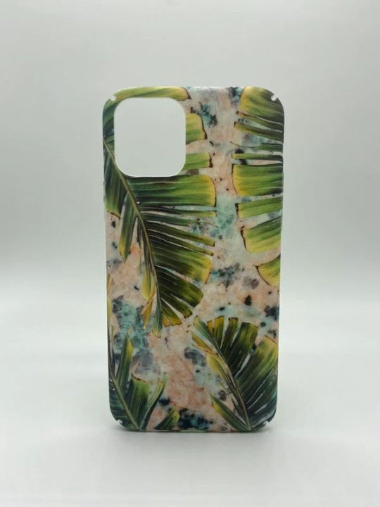Marmorskal med gröna blad till iPhone 11 Pro Max