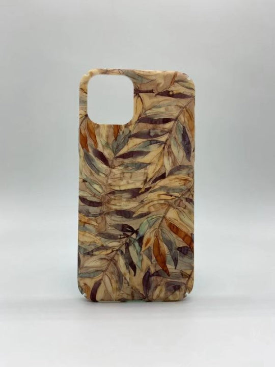 Marmorskal med sommarheta blad till iPhone 11 Pro Max